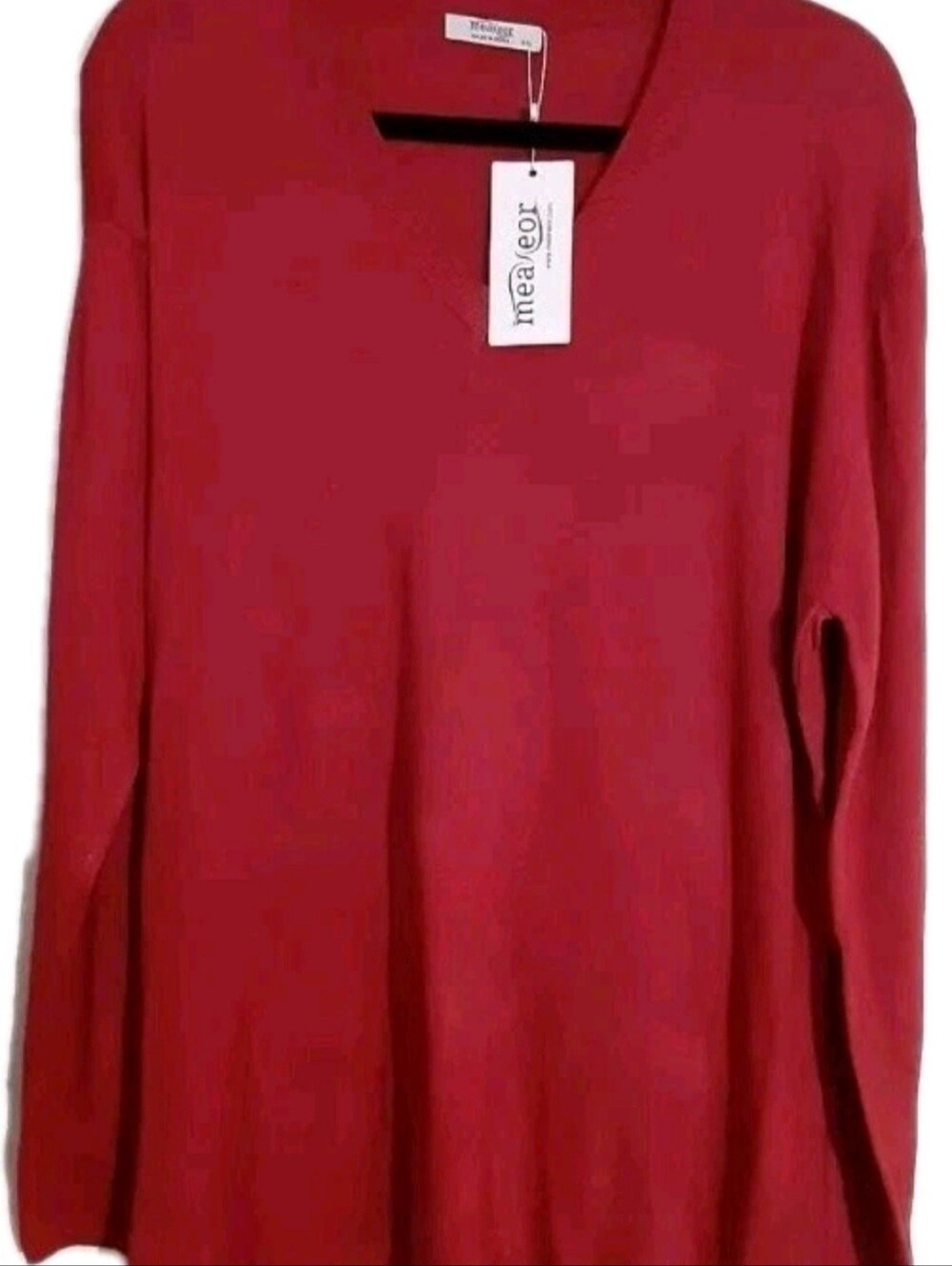 *MEANOR Vneck Sweater Womans Plus Size XXL Red Long Sleeve NWT